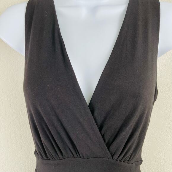 Fraiche by J Black Sleeveless Wide Leg V-Neck Capri Jersey Jumpsuit XS/Small - Picture 6 of 15